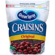 Bag of Ocean Spray Craisins Original dried cranberries